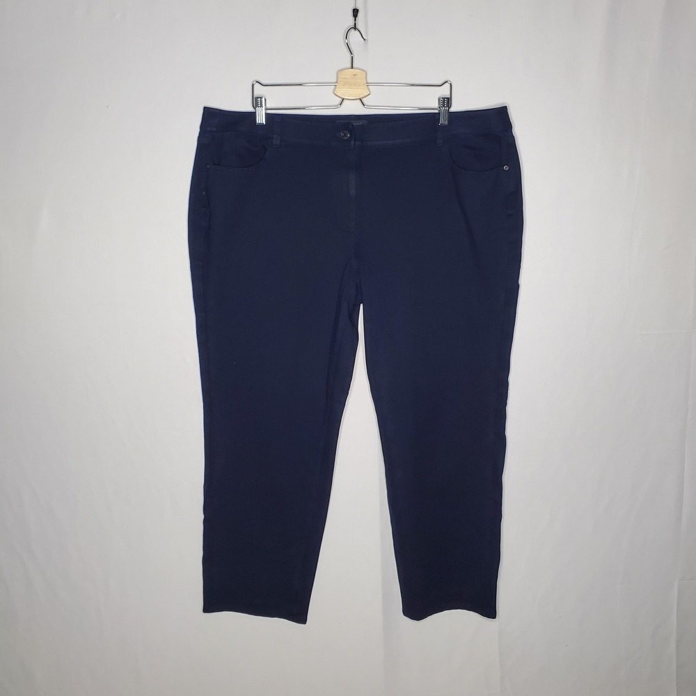 Talbots Pants Women 22W Blue Stretch Ankle Office Classic Business Casual